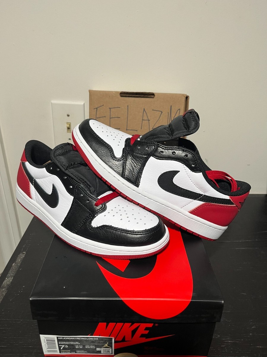 Nike Air Jordan 1 Retro Low OG Black Toe 販売 中