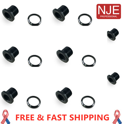 Thread Adapter 1/2 x 28 Thread to 5/8x24 with Crush Washer Aluminum 2/4/6/9 pack