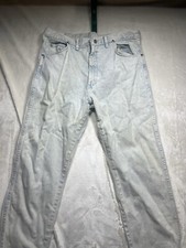 Vintage Wrangler Jeans Mens 38x32 Blue Light Wash Distressed 96501WI Made In USA