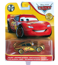 Disney Cars 2021 Golden Lightning McQueen 1:55 PACKAGE WEAR FREE SHIPPING 
