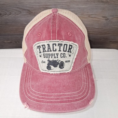 Tractor Supply Co. Patch Trucker Hat Red One Size Mesh Back Colorblock