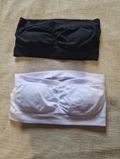 Ladies Pack W Basic Pull On Bra Tops Removable Pads Non Padded Bralet