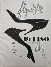  1958  Women's Palter De Liso Debs Flyweights Shoes Vintage  Fashion  Art ad 