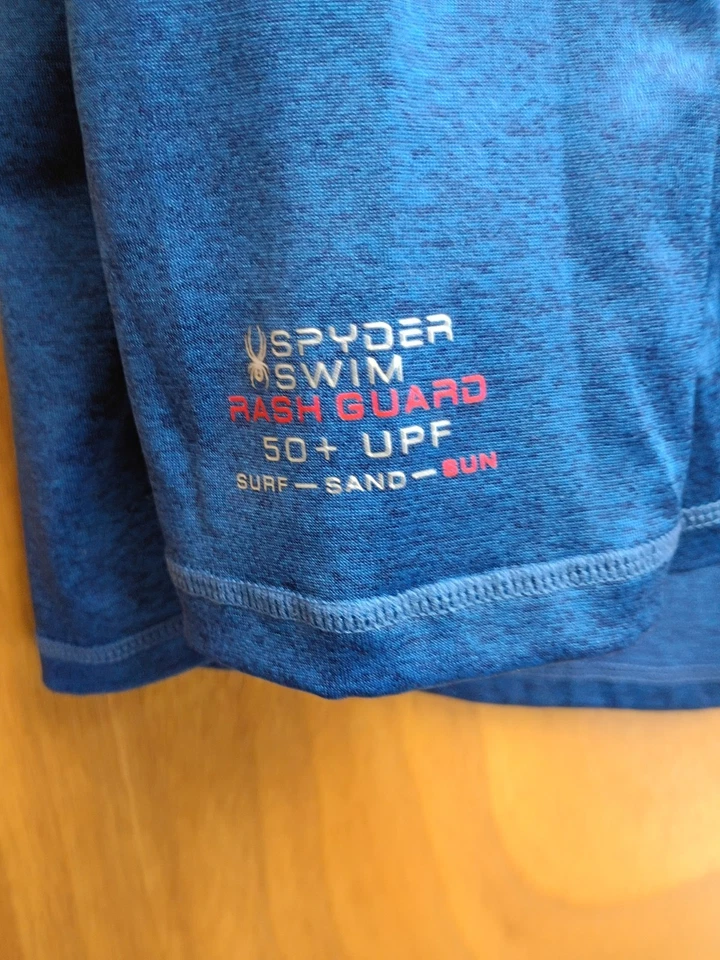 SPYDER Swim Hombre’s Rash Guard UPF 50+ Manga Larga Top Talla XL Azul Nuevo Foto 2 de 4