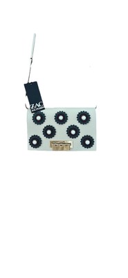 ZAC Zac Posen Earthette Pearl Floral Applique Bellini Leather Crossbody Bag