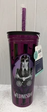 Zak Designs 23 fl oz Stainless Steel Wednesday Kendall Straw Tumbler