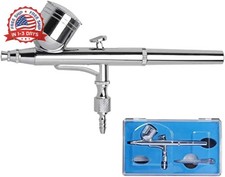 Gravity Feed Dual-Action Airbrush 0.3mm 7cc Cup Rust-Resistant for Crafts  Art