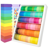 60 Rollen Washi Tape Set - 15Mm Regenbogenfarbenes Masking Tape, Dekoratives Ban
