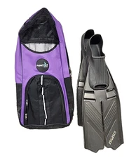 Phantom Aquatics Swim Flipper Carry Bag Purple & Pegasus M 8-9 41/42 Flippers