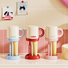  Plastic Bathroom Toothbrush  Cup Organizer Holder with Dust Cover 