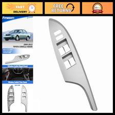 Front Driver Side Power Window Switch Bezel Silver Compatible 2009-2013 Corolla