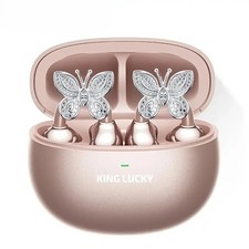Clip-on Earbuds with Detachable Butterfly Earrings Open-Ear Wireless Bluetooth