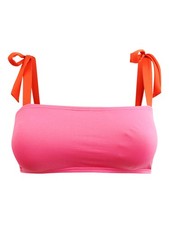 Kate Spade New York Women's Tie-Shoulder Swim Top Swimsuit XS, Pink Cloud 