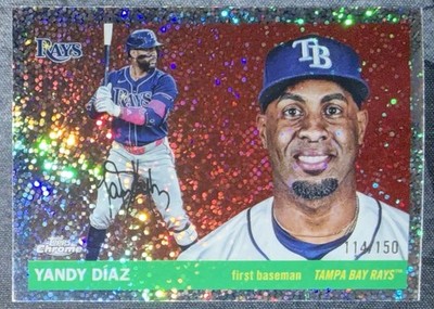 2025 Topps Chrome Platinum Baseball Yandy Diaz Speckle Refractor /150 - RAYS