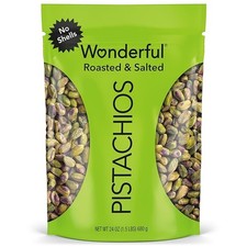 Wonderful Pistachios No Shells, Roasted  Salted Nuts, 24 Ounce Resealable Bag,
