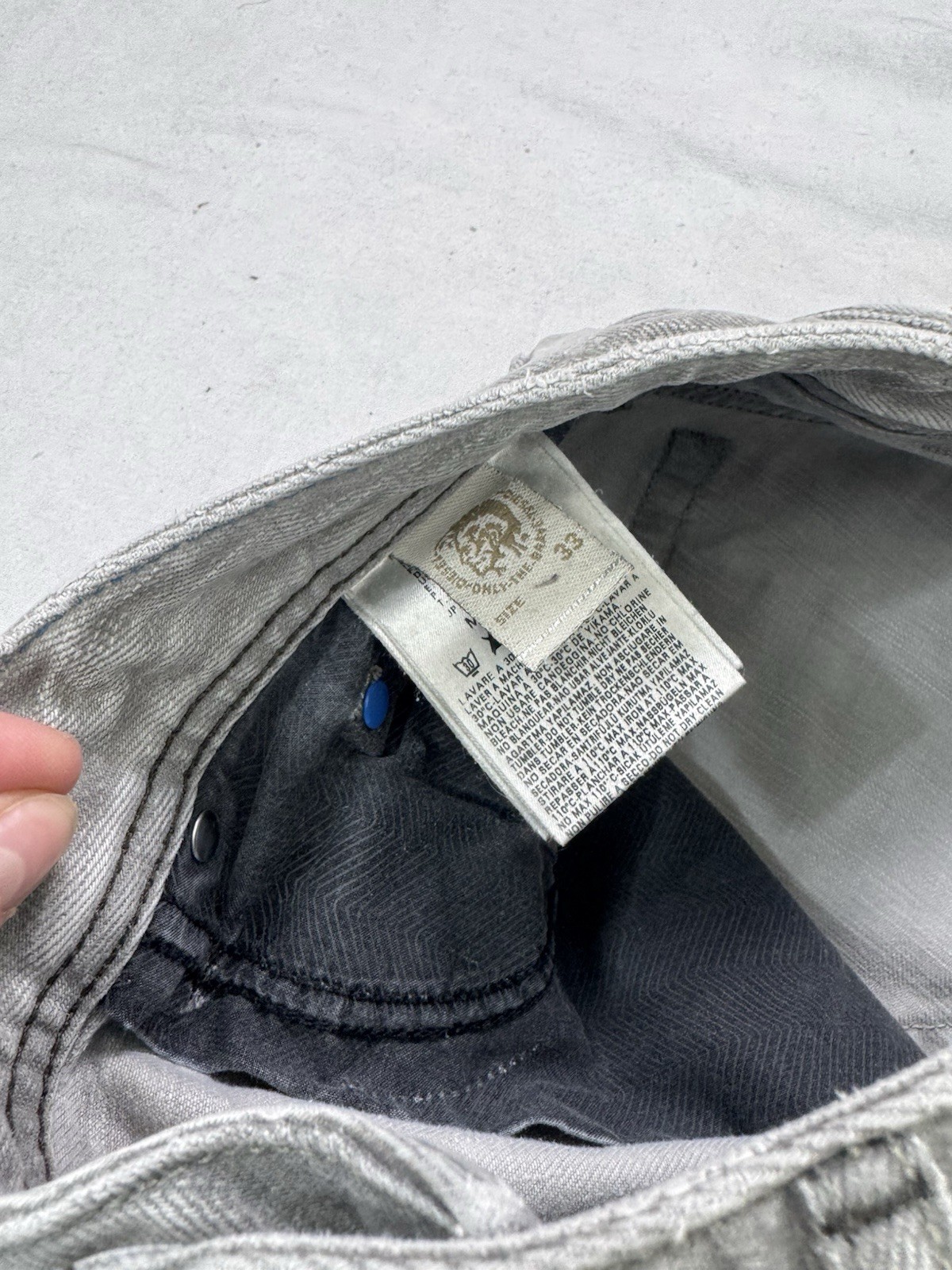 RARE Diesel x Adidas Originals Gray Jeans ADI-THANAZ Stretch Men's Size W33 L32 image 5