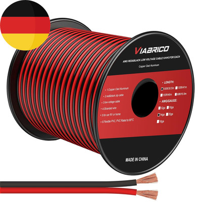 VIABRICO 30 Meter 14AWG 2X2,0Mm² Elektrischer Draht, 2 Adrig Kabel 5V/12V/24V St