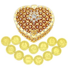 13 Spanish Words Las Arras para Boda Catolica Wedding Unity Coins Set with He...