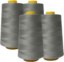 AK Trading 4-Pack Light Gray All Purpose Sewing Thread Cones 6000 Yards Each o