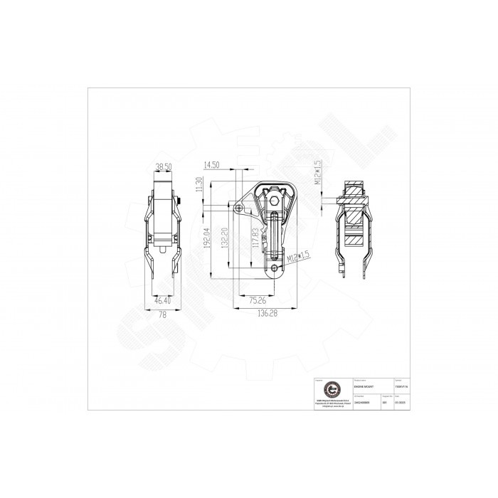 Support moteur arrière résistant A2462400809 pour supprimer le jeu de boîte Mercedes CLA