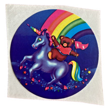 Lisa Frank Jumbo Stickers 326850 Unicorn Teddy Bear w/ Rainbow 1984