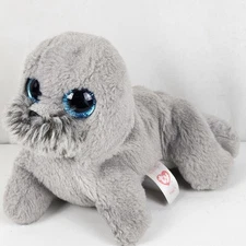 TY Beanie Babies WIGGY The Sea Lion Seal Gray Stuffed Animal Plush Toy