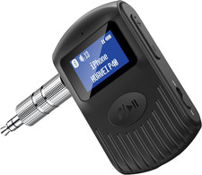 Bluetooth Receiver with LCD Screen, Portable 3.5Mm AUX Bluetooth 5.0 Adapter for