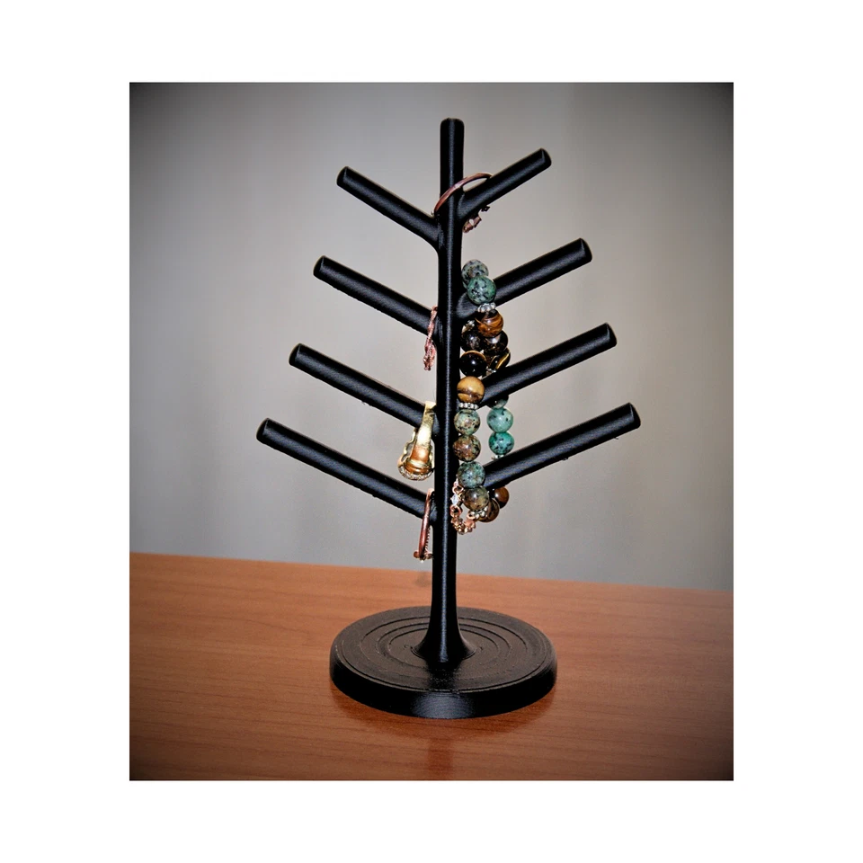 Organizer Porta Gioielli Albero Design Espositore Anelli Bracciali Orecchini Ner - Immagine 4 di 4