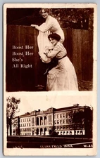 Cedar Falls~ISTC Iowa State Teachers College~Ladies Give Boost Cheer~1913 RPPC