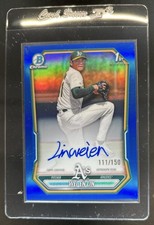 2026 Bowman Wei-En Lin Chrome Auto Blue Refractor 1st Prospect #/150 Athletics