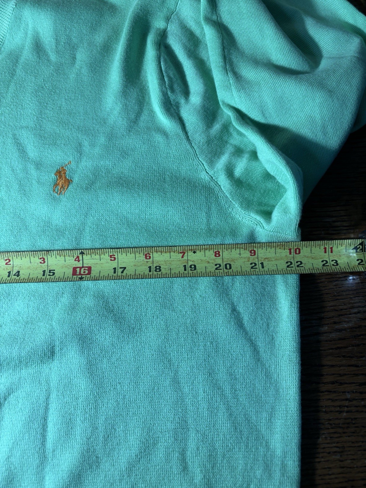 Polo Ralph Lauren Green Pima Cotton V-Neck Sweater Mens Large thumbnail 7