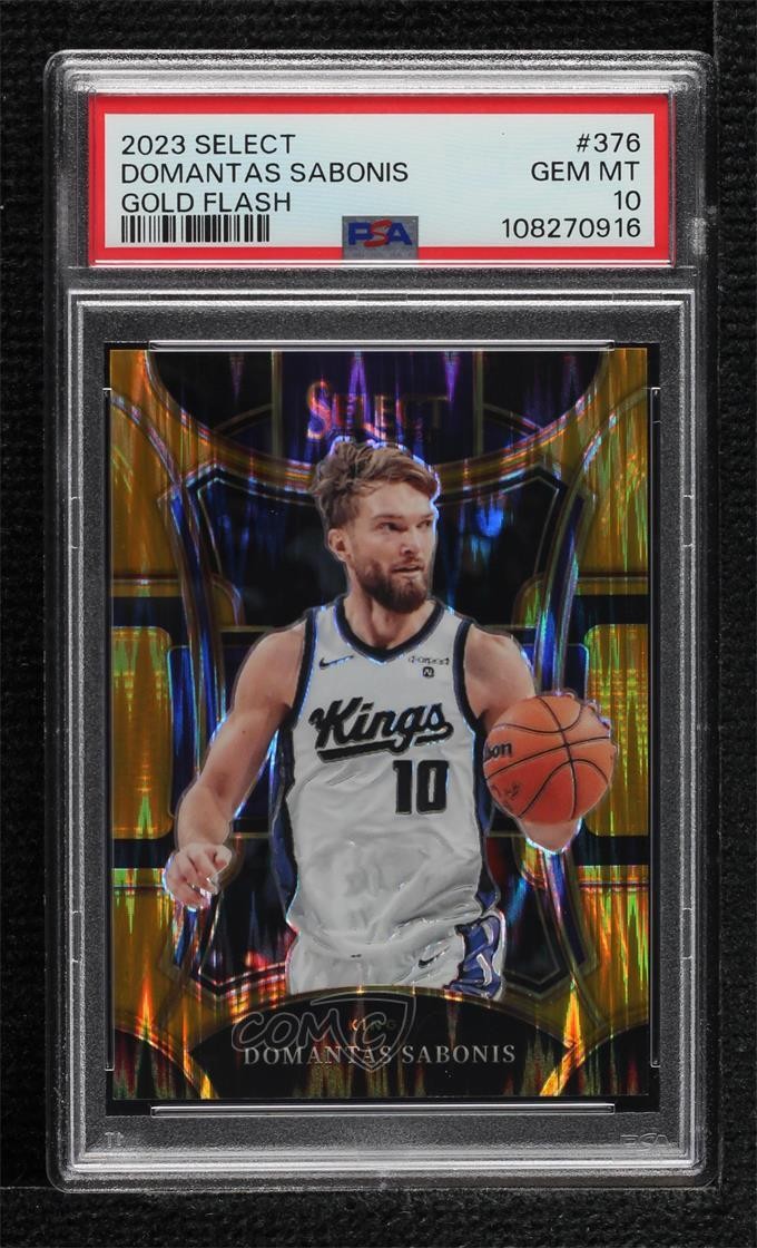 2023-24 Select Mezzanine Level Gold Flash Prizm 3/10 Domantas Sabonis PSA 10 8uc