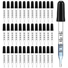 1ml Glass Droppers Pack of 40 Calibrated Pipettes with Kraft Boxes for Lab  DIY