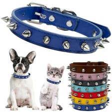 Spiked Dog Collar for Small Dogs, Boy Spike Cat Collars PU Leather Mushrooms ...