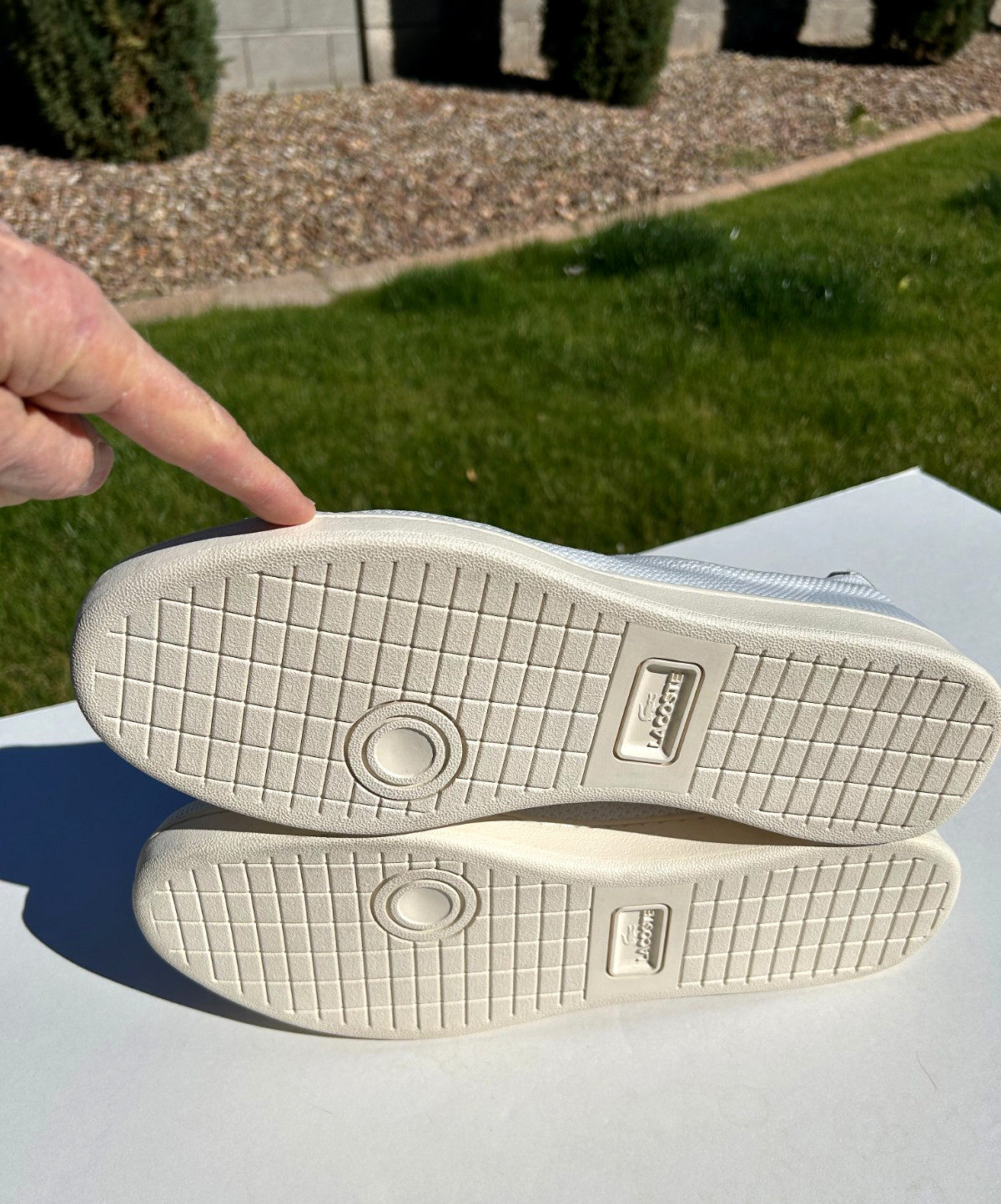 Lacoste Carnaby Piquée Sneakers Trainers Men's 12 White & Green w/ Logo $120 NEW thumbnail 9