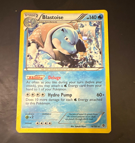 Blastoise Plasma Blast 16/101 Holo Rare Stage 2 English 2012 140 HP