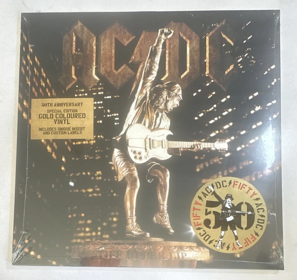 AC/DC - Stiff Upper Lip ~ New Sealed 50th Anniversary Gold Vinyl Record - Image 2 of 4