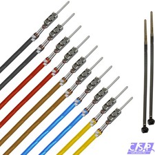 10x MQS Stift Quadlok m. FLRY 0,50mm&sup2; im Farbmix Kontakt PIN Leitung Fakra Kabel