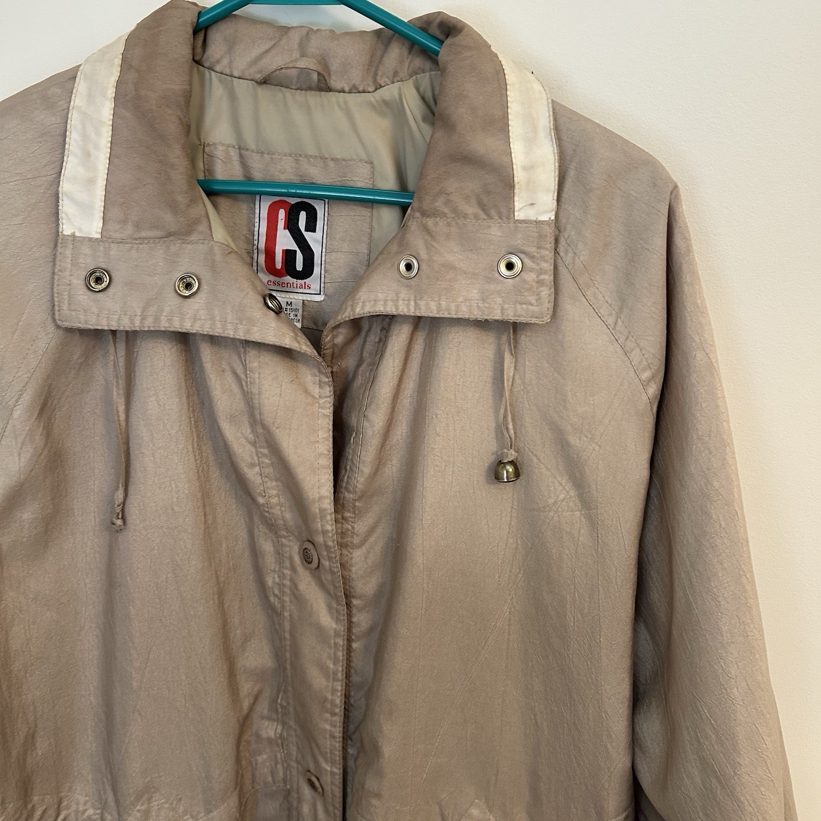 Vintage CS Essentials Long Jacket Tan Women’s Medium Snap Closure thumbnail 8