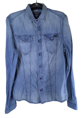 Guess Herren Jeanshemd - Small - Los Angeles Est 1981 American Tradition Blau