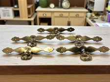 Vintage Set of 5 French Provincial Brass Drawer Pulls