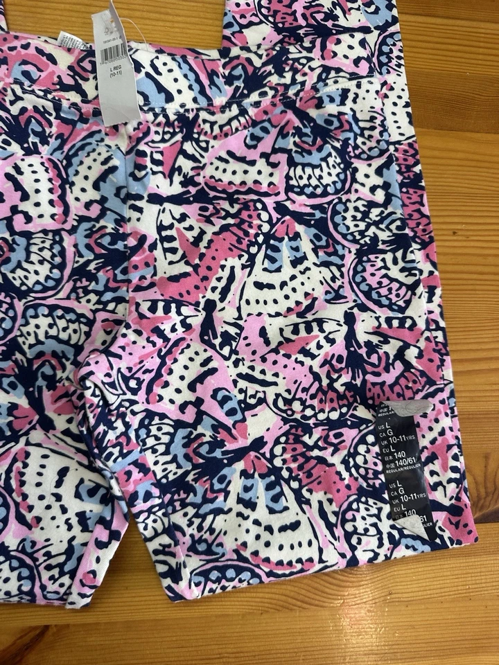 GAP Niñas Grandes (Talla 10-12) Rosa/Blanco Leggings, Mariposa Recortados Leggings Nuevos con Etiquetas Foto 4 de 4