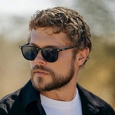 MEN'S WMP NICK POLARIZED MODERN ROUNDED SQUARE SUNGLASSES 25-20-141 GREEN/GRAY