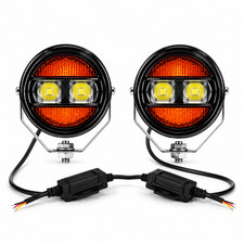 7 Led Round Driving Lights Yellow White Dual Beam 6000lm Off Road Work Light12v 7 Led Round Driving Lights Yellow White Dual Beam 6000lm Off Road Work Light12v