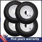 Set of 4 Trailer Tires on Rim 8" Rims 5 Lug on 4.5" Load Range C 6PR 4.80-8 T