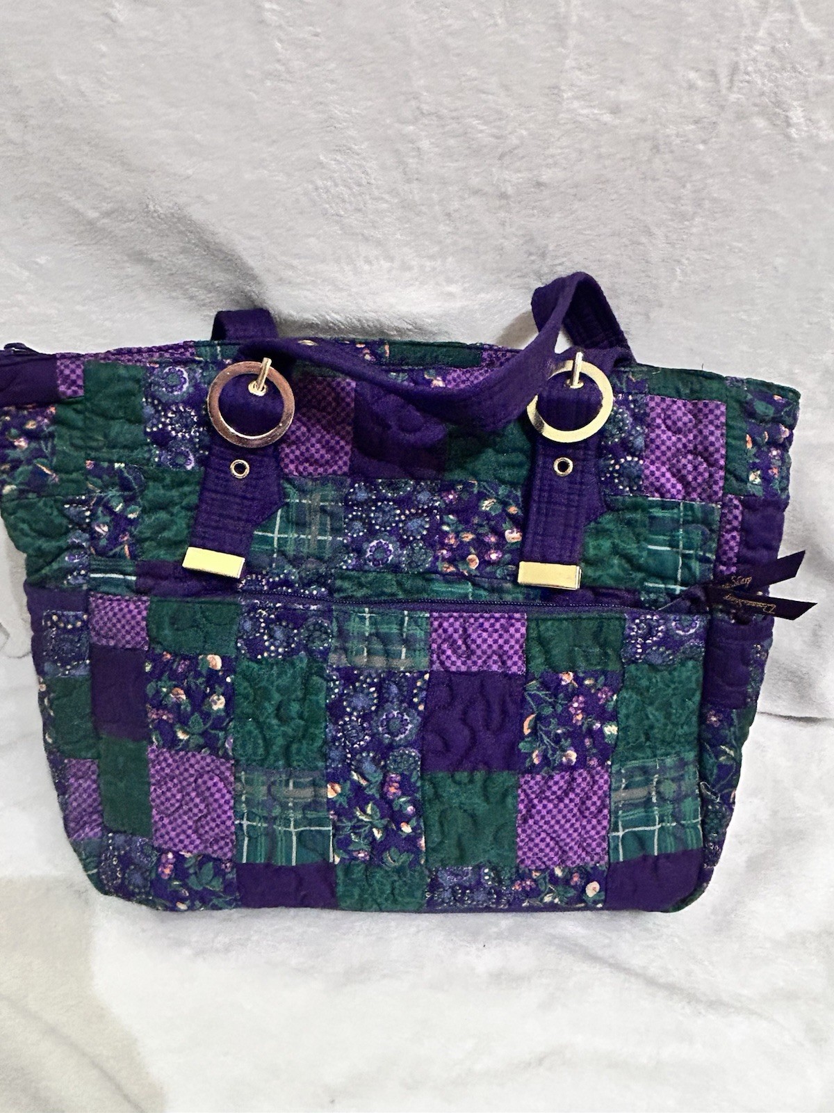 Donna Sharp Quilted Floral Patchwork Purple And G… - image 7