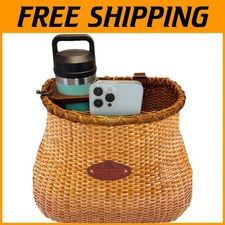 Vintage Bicycle Basket with Built-In Cup Holder