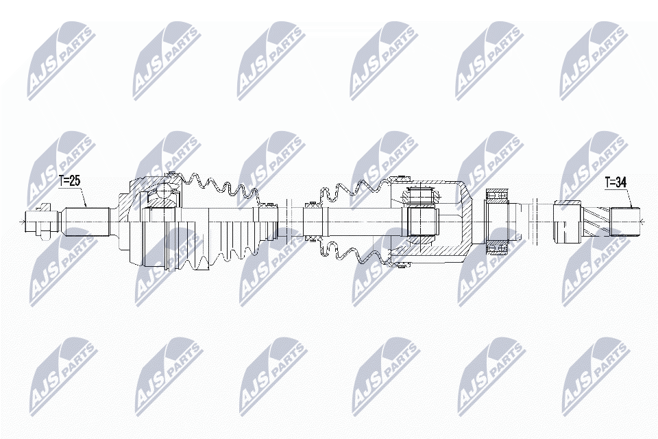Drive shaft suitable for Renault Captur 1.2TCE 13- /RIGHT/ OE to Compare: 25061 - Image 3