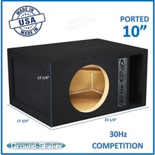10" Sub Box Ported / Vented Single Subwoofer Enclosure Car Audio Enclosure