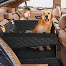 Large Dog Car Seat, Back Seat Extender for Dogs with 3 Mesh Windows, Waterpro...